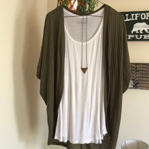 Draped Half Sleeve Open Faced Cardigan
